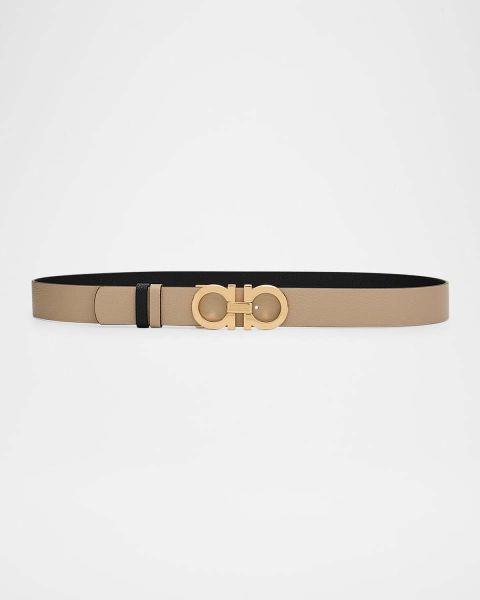 Mediterraneo Reversible Leather Gancini Belt